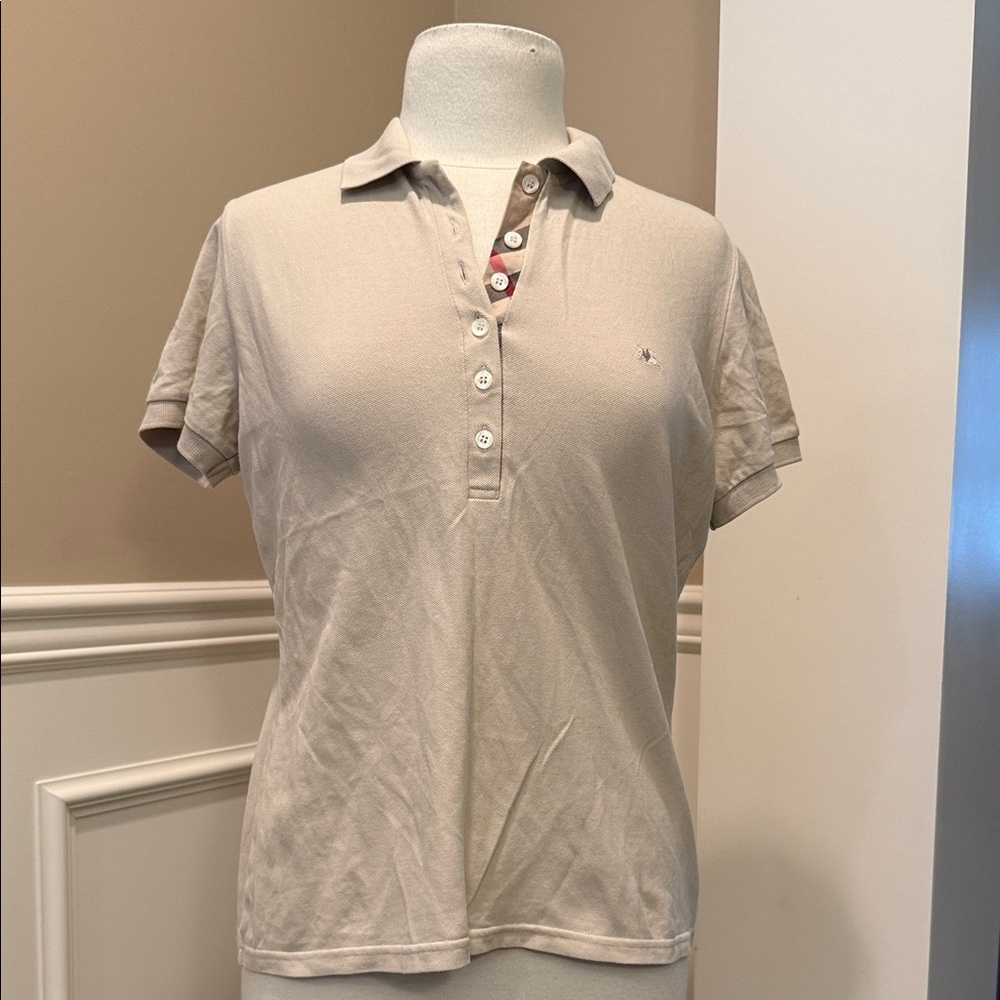 Burberry London Women’s Beige Polo Shirt | Knight Logo L | Style PUBARR26163ALE